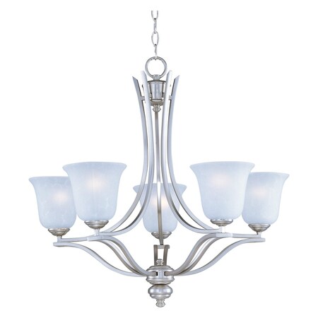 Maxim Five Light Ice Glass Satin Silver Up Chandelier 10175ICSS